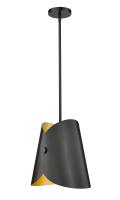 One Light Pendant by Z-Lite - Salone Collection, Matte Black Finish - 1951P11-MB