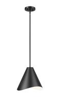 One Light Pendant by Z-Lite - Aria Collection, Matte Black Finish - 1952P12-MB