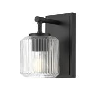 One Light Wall Sconce by Z-Lite - Landon Collection, Matte Black Finish - 7515-1S-MB