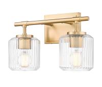 Two Light Vanity by Z-Lite - Landon Collection, Modern Gold Finish - 7515-2V-MGLD