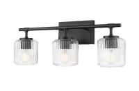 Three Light Vanity by Z-Lite - Landon Collection, Matte Black Finish - 7515-3V-MB