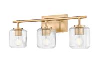 Three Light Vanity by Z-Lite - Landon Collection, Modern Gold Finish - 7515-3V-MGLD