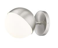 One Light Wall Sconce by Z-Lite - Realm Sphere Collection, Brushed Nickel Finish - 7517-1S-BN
