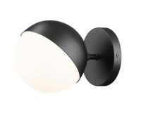 One Light Wall Sconce by Z-Lite - Realm Sphere Collection, Matte Black Finish - 7517-1S-MB