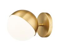 One Light Wall Sconce by Z-Lite - Realm Sphere Collection, Modern Gold Finish - 7517-1S-MGLD