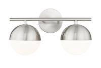 Two Light Vanity by Z-Lite - Realm Sphere Collection, Brushed Nickel Finish - 7517-2V-BN