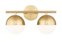 Two Light Vanity by Z-Lite - Realm Sphere Collection, Modern Gold Finish - 7517-2V-MGLD