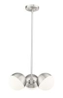 Three Light Chandelier by Z-Lite - Realm Sphere Collection, Brushed Nickel Finish - 7517-3BN