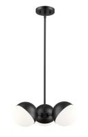 Three Light Chandelier by Z-Lite - Realm Sphere Collection, Matte Black Finish - 7517-3MB