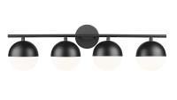Four Light Vanity by Z-Lite - Realm Sphere Collection, Matte Black Finish - 7517-4V-MB