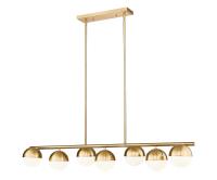 Seven Light Linear Chandelier by Z-Lite - Realm Sphere Collection, Modern Gold Finish - 7517-7L-MGLD
