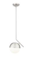 One Light Pendant by Z-Lite - Realm Sphere Collection, Brushed Nickel Finish - 7517P11-BN