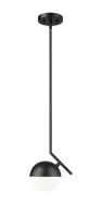 One Light Pendant by Z-Lite - Realm Sphere Collection, Matte Black Finish - 7517P7-MB