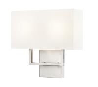 Two Light Wall Sconce by Z-Lite - Saxon Collection, Brushed Nickel Finish - 815-2S-BN
