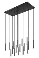 LED Linear Chandelier by Z-Lite - Forest Collection, Matte Black Finish - 919MP12-17L-MB-LED