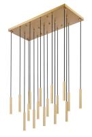 LED Linear Chandelier by Z-Lite - Forest Collection, Modern Gold Finish - 919MP12-17L-MGLD-LED
