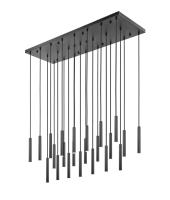 LED Linear Chandelier by Z-Lite - Forest Collection, Matte Black Finish - 919MP12-23L-MB-LED