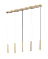 LED Linear Chandelier by Z-Lite - Forest Collection, Modern Gold Finish - 919MP12-5L-MGLD-LED