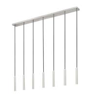 LED Linear Chandelier by Z-Lite - Forest Collection, Brushed Nickel Finish - 919MP12-7L-BN-LED