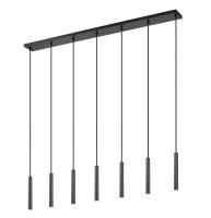 LED Linear Chandelier by Z-Lite - Forest Collection, Matte Black Finish - 919MP12-7L-MB-LED