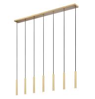 LED Linear Chandelier by Z-Lite - Forest Collection, Modern Gold Finish - 919MP12-7L-MGLD-LED