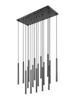 LED Linear Chandelier by Z-Lite - Forest Collection, Matte Black Finish - 919MP24-17L-MB-LED