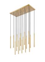 LED Linear Chandelier by Z-Lite - Forest Collection, Modern Gold Finish - 919MP24-17L-MGLD-LED