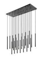 LED Linear Chandelier by Z-Lite - Forest Collection, Matte Black Finish - 919MP24-23L-MB-LED