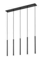 LED Linear Chandelier by Z-Lite - Forest Collection, Matte Black Finish - 919MP24-5L-MB-LED