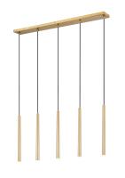 LED Linear Chandelier by Z-Lite - Forest Collection, Modern Gold Finish - 919MP24-5L-MGLD-LED