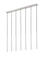 LED Linear Chandelier by Z-Lite - Forest Collection, Brushed Nickel Finish - 919MP24-7L-BN-LED