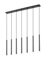 LED Linear Chandelier by Z-Lite - Forest Collection, Matte Black Finish - 919MP24-7L-MB-LED