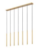 LED Linear Chandelier by Z-Lite - Forest Collection, Modern Gold Finish - 919MP24-7L-MGLD-LED