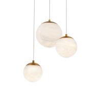 LED Pendant by Modern Forms - Pisces Collection, Aged Brass Finish - PD-34403R-AB