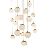 LED Pendant by Modern Forms - Pisces Collection, Aged Brass Finish - PD-34421R-AB