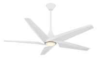 60"Ceiling Fan by Minka Aire - Switch Collection, Flat White Finish - F638L-WHF