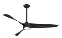 56"Ceiling Fan by Minka Aire - Pike Collection, Coal Black Finish - F774L-CL