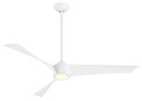 56"Ceiling Fan by Minka Aire - Pike Collection, Flat White Finish - F774L-WHF