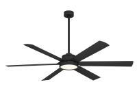 65"Ceiling Fan by Minka Aire - Cairo Collection, Coal Black Finish - F897L-CL