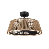 24"Ceiling Fan by Kuzco Lighting - Isla Collection, Matte Black/Braided Rope Finish - CF41424-MB/BR-5CCT