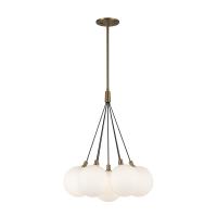 LED Chandelier by Kuzco Lighting - Bolla Collection, Brushed Gold/Opal Glass Finish - CH3117-BG/OP