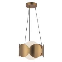 One Light Chandelier by Kuzco Lighting - Ciel Collection, Brushed Gold/Opal Glass Finish - CH59810-BG/OP