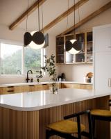 One Light Chandelier by Kuzco Lighting - Ciel Collection, Chrome/Opal Glass Finish - CH59810-CH/OP