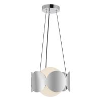 One Light Chandelier by Kuzco Lighting - Ciel Collection, Chrome/Opal Glass Finish - CH59810-CH/OP