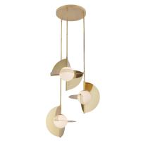 LED Chandelier by Kuzco Lighting - Scorpio Collection, Metallic Brass/Opal Glass Finish - CH65127-MRB/OP-UNV
