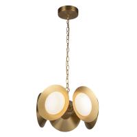 LED Chandelier by Kuzco Lighting - Cleo Collection, Brushed Gold/Opal Glass Finish - CH77916-BG/OP-UNV