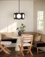 LED Chandelier by Kuzco Lighting - Cleo Collection, Black/Opal Glass Finish - CH77916-BK/OP-UNV