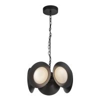 LED Chandelier by Kuzco Lighting - Cleo Collection, Black/Opal Glass Finish - CH77916-BK/OP-UNV
