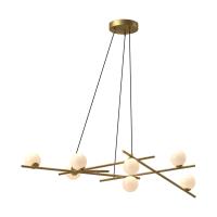 LED Chandelier by Kuzco Lighting - Amara Collection, Brushed Gold/Glossy Opal Glass Finish - CH89854-BG/GO-UNV