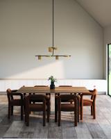 LED Chandelier by Kuzco Lighting - Jayden Collection, Black/Brushed Gold Finish - CH96840-BK/BG-UNV